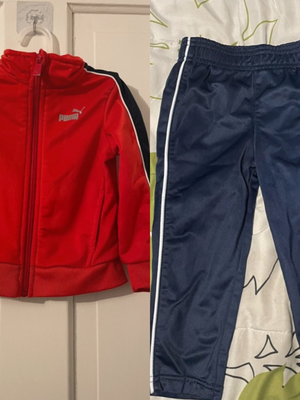 Puma Kids Red Jacket and Navy Joggers Set Size 18M